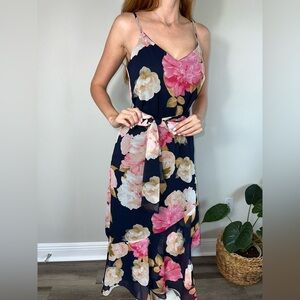 Karl Lagerfiend Flower Print Ruffle Dress